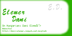 elemer dani business card